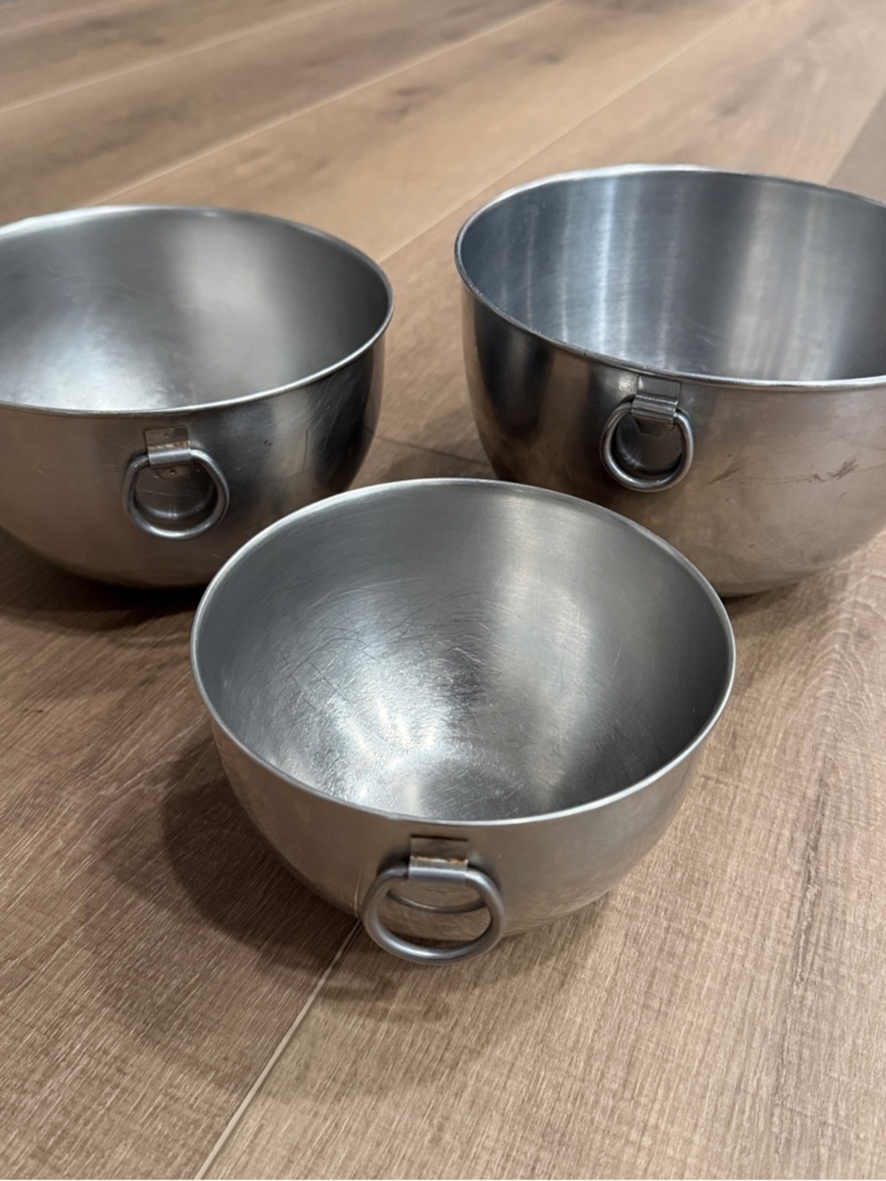 Vintage Revere Ware 1801 Stainless Steel Mixing Nesting Bowls Set of 3 Korea - Picture 3 of 12